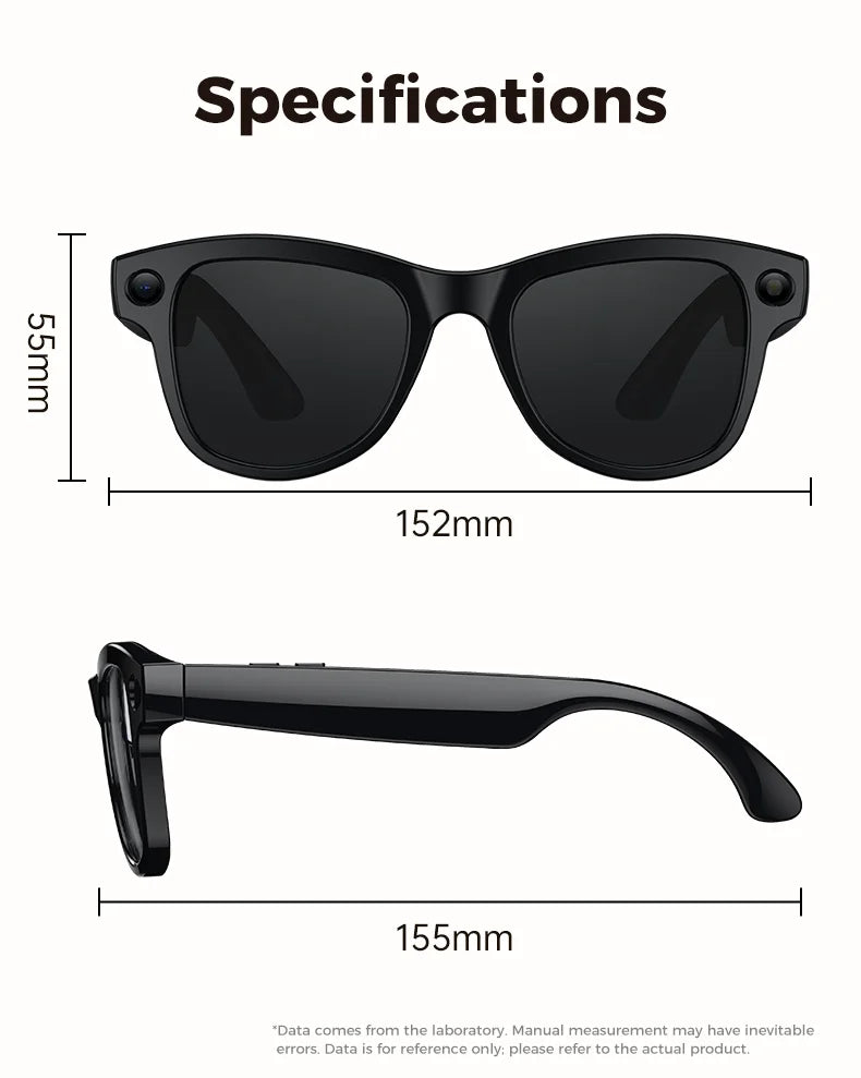 2026 Smart AI Glasses 1080P HD Camera M02 Ultra ChatGPT 3600mAh Charging Case Power Bank 32GB Translation Music Video Sunglasses