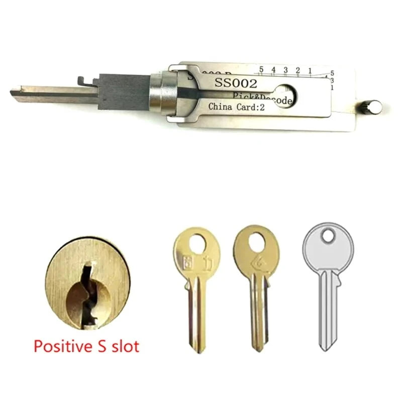 2026 NEW Locksmith Tool Set SS002 2-in-1 Implement for Servicing or Decoding Specific Models of Home and Civilian Door Locks