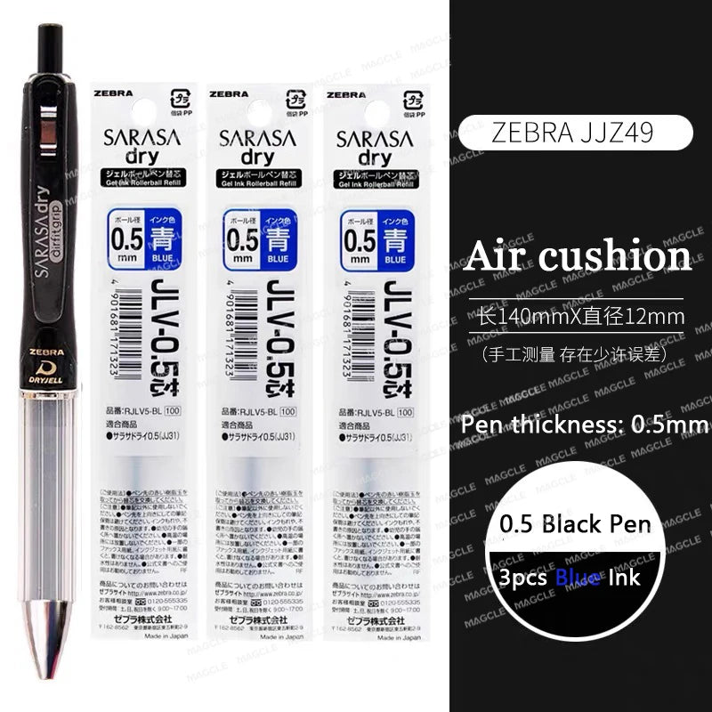 Zebra Japan SARASA Quick-Drying Neutral Pen JJZ49 0.4 Girfit Grip 0.5mm Signing Stylo Back to school aesthetic supplies statione