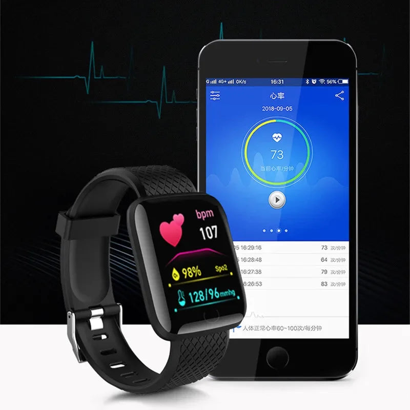 New 116Plus Smart Watch for Men Women Kids Gift Message Remind Music Control Sport Step Calories D13 Smartwatch Alarm Clock