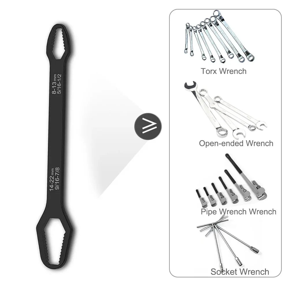 8-22mm 3-17mm Double End Universal Wrench  Multifunctional , Self-Tightening Wrench Repair Tools Double Ended Wrench