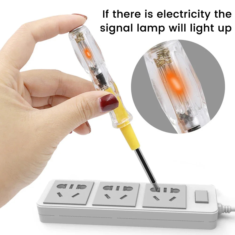 Double-Headed Screwdriver 100-500v Voltage Tester Pen  Detector Removable Phillips Flat-head Screwdriver Tools