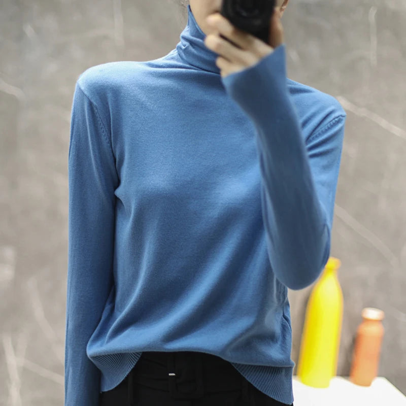 Women's Slim Fit Turtleneck Sweater - Long Sleeve Knit Pullover - photo 12
