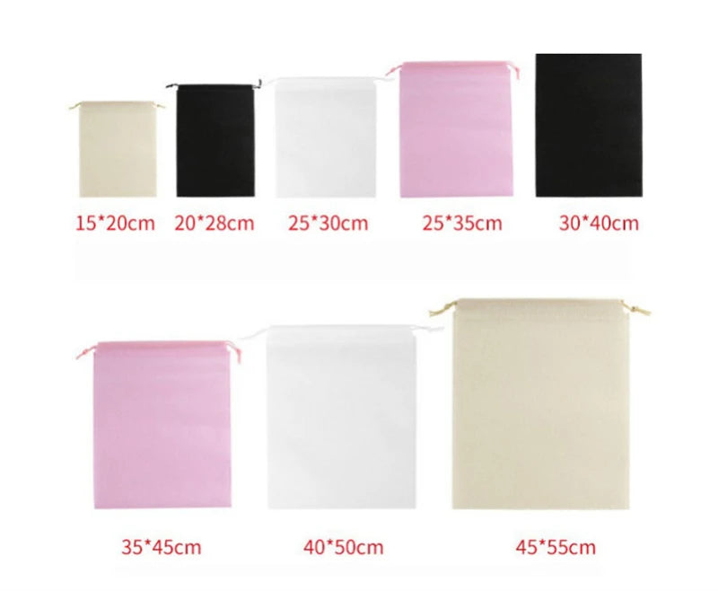StoBag Non-woven Drawstring Bags Shoe Clothes Storage Fabric Portable Reusable Travel Organizer Pouches Custom Logo(Extra Fee)