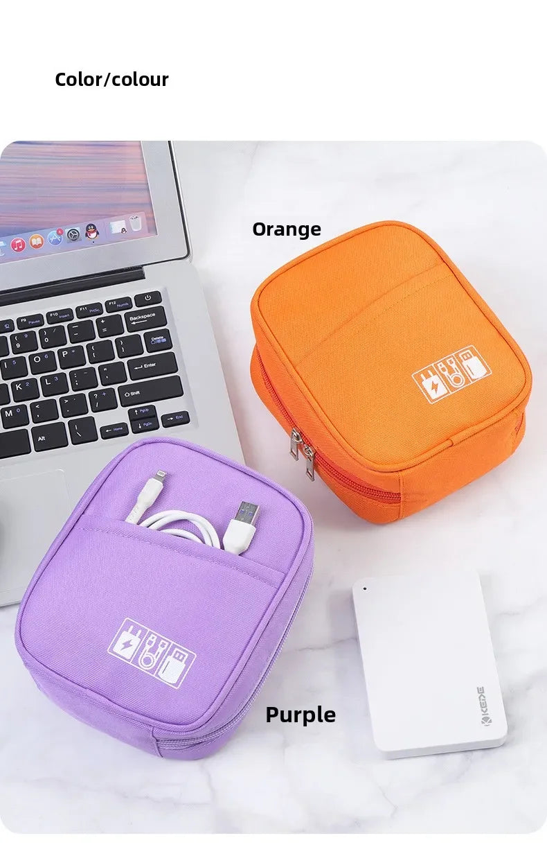 New Portable Data Cable Organizer Bag Water-proof USB Power Bank Earphone Storage Case Travel Digital Accessories Pouch
