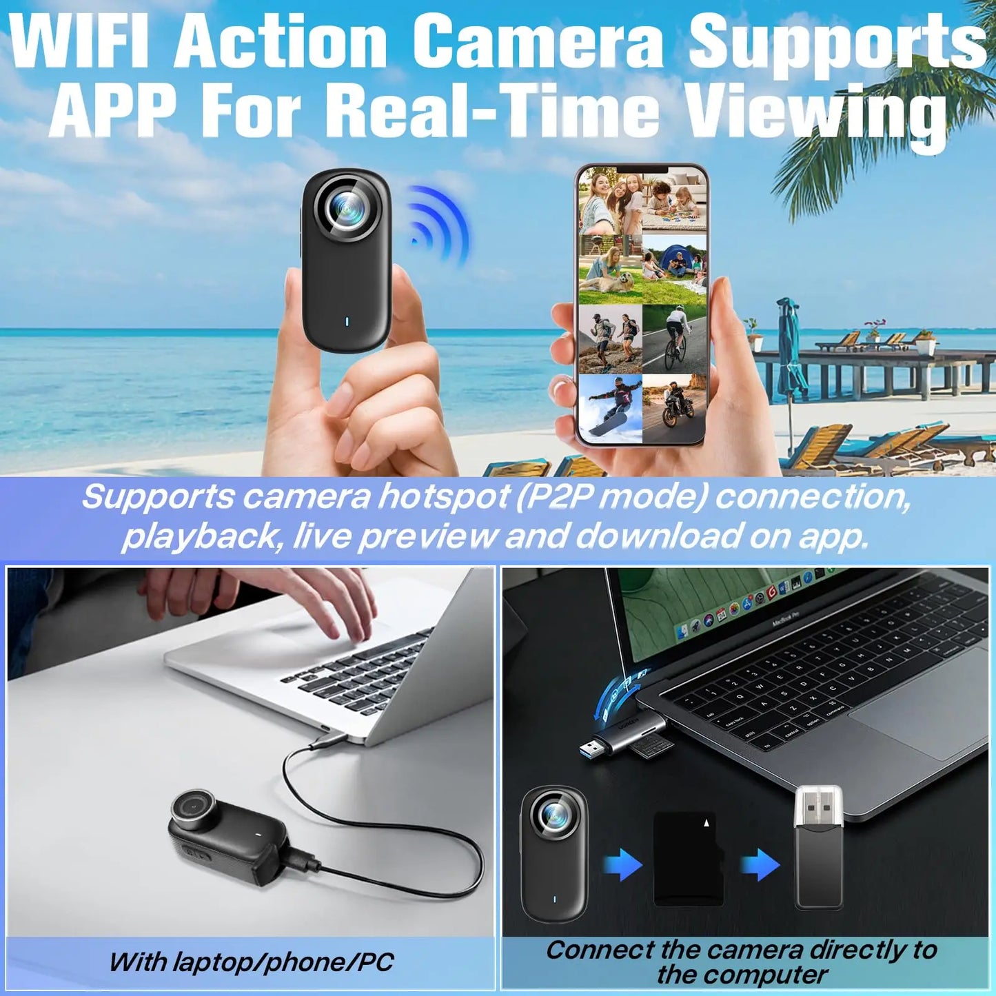 4K Thumb Sports Camera — Magnetic Waterproof Body Cam for Pets