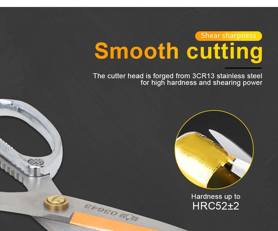 BESTIR Multifunction Scissor Industrial Zinc Alloy Professional Kitchen Scissors Sewing Tailor Scissor Food Cloth Cutting Tool