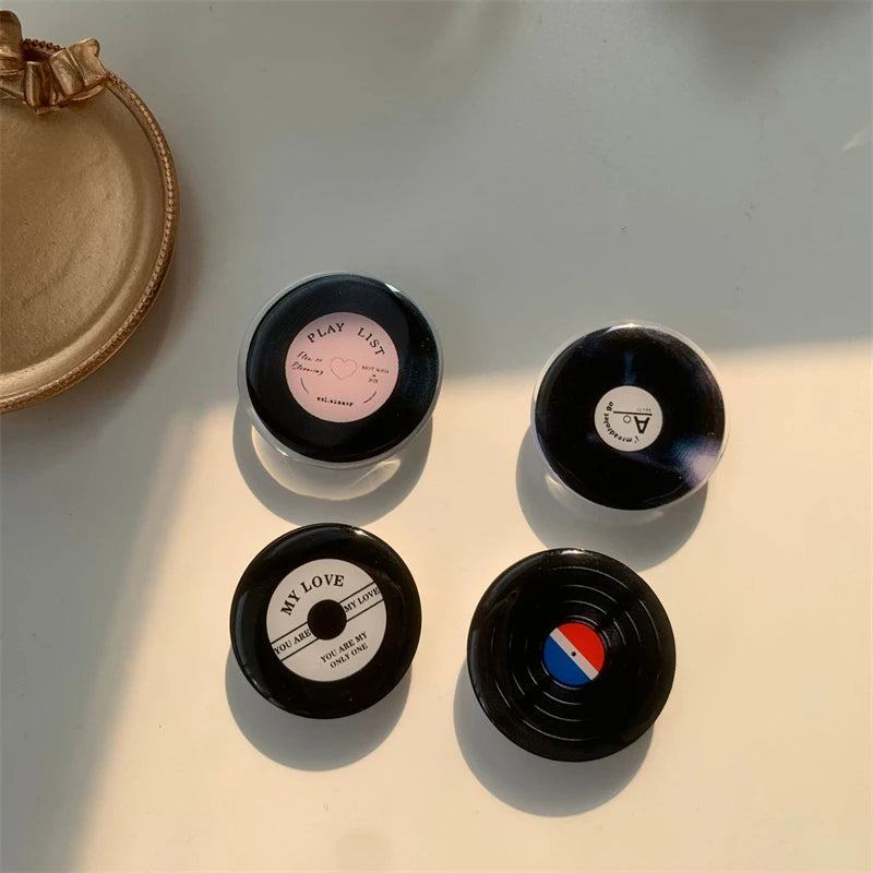 Korean Cute Cartoon CD Disc Griptok Bracket For iPhone 15 14 13 Samsung Universal Phone Accessories Phone Holder Grip Tok Stand