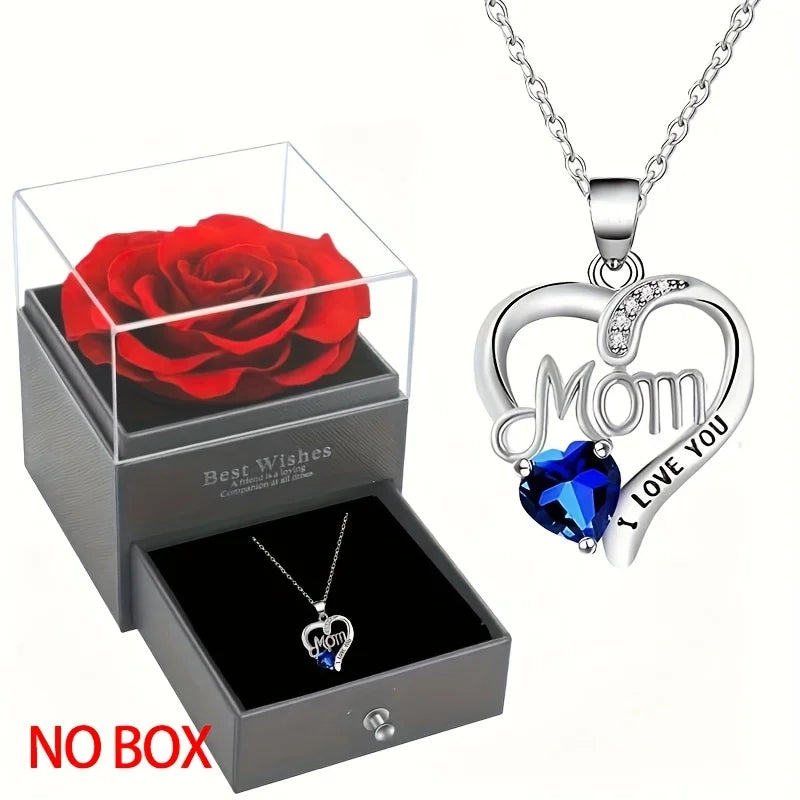 Heart Pendant Necklace for Women – Rhinestone Hollow Design, Mood Tracker, Mother's Day & Best Friend Gift