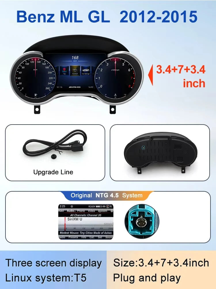 STWEI 2024 New Lcd Digital Dashboard Cluster Digital Speedometer For Mercedes Benz A Class W176 GLA CLA  C117 GLC W205 W212 W207