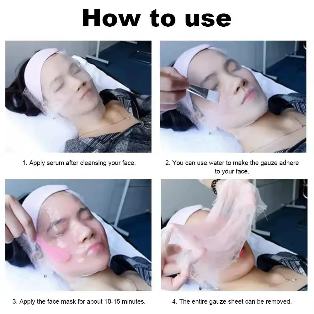 50 Pcs Facial Gauze Mask Sheets Pre Cut for Essence Serum Soft Skincare Absorbent Professional Salon Hygienic Beauty Treatment