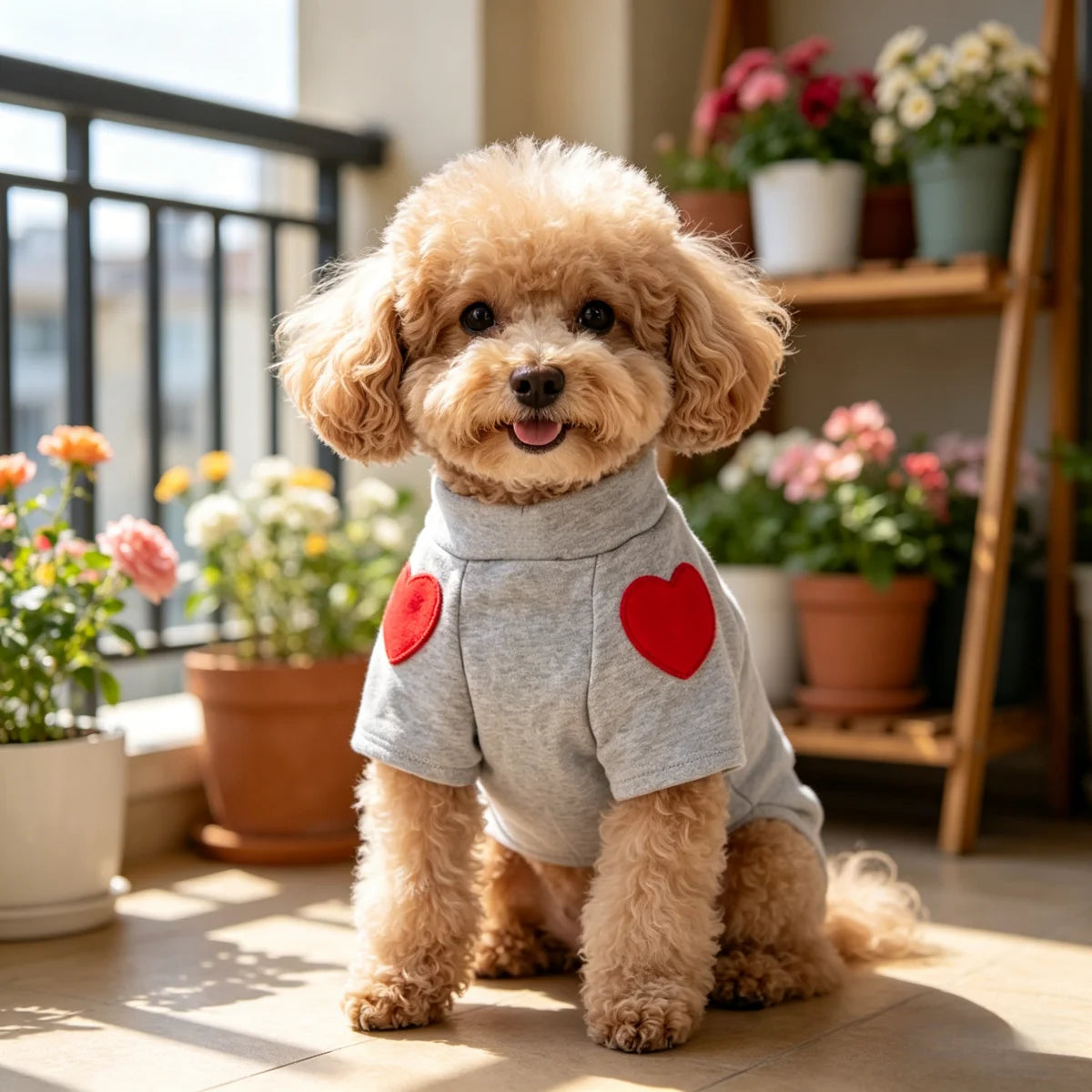 Heart Print Dog Sweatshirt - Cute Love Pet Sweater for Small Dogs - photo 6