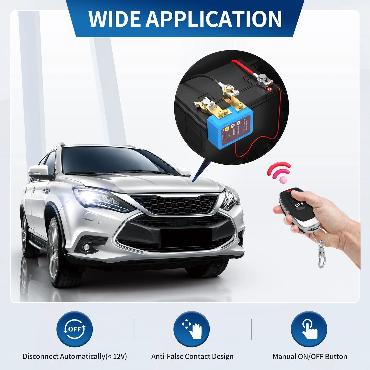 Remote Battery Disconnect Kill Switch 12V 240A - Side Mount