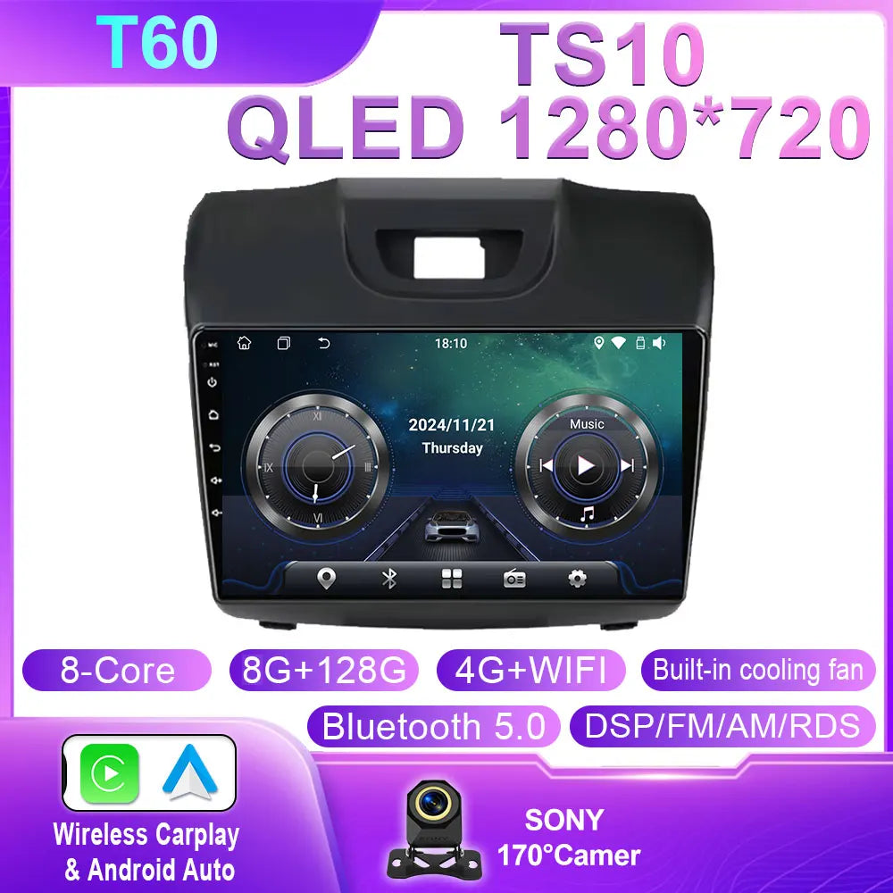 Android 15 Carplay Car Radio Multimedia For Chevrolet TrailBlazer 2012 - 2016 S-10 S10 Colorado For Isuzu D-Max DMAX Stereo WIFI