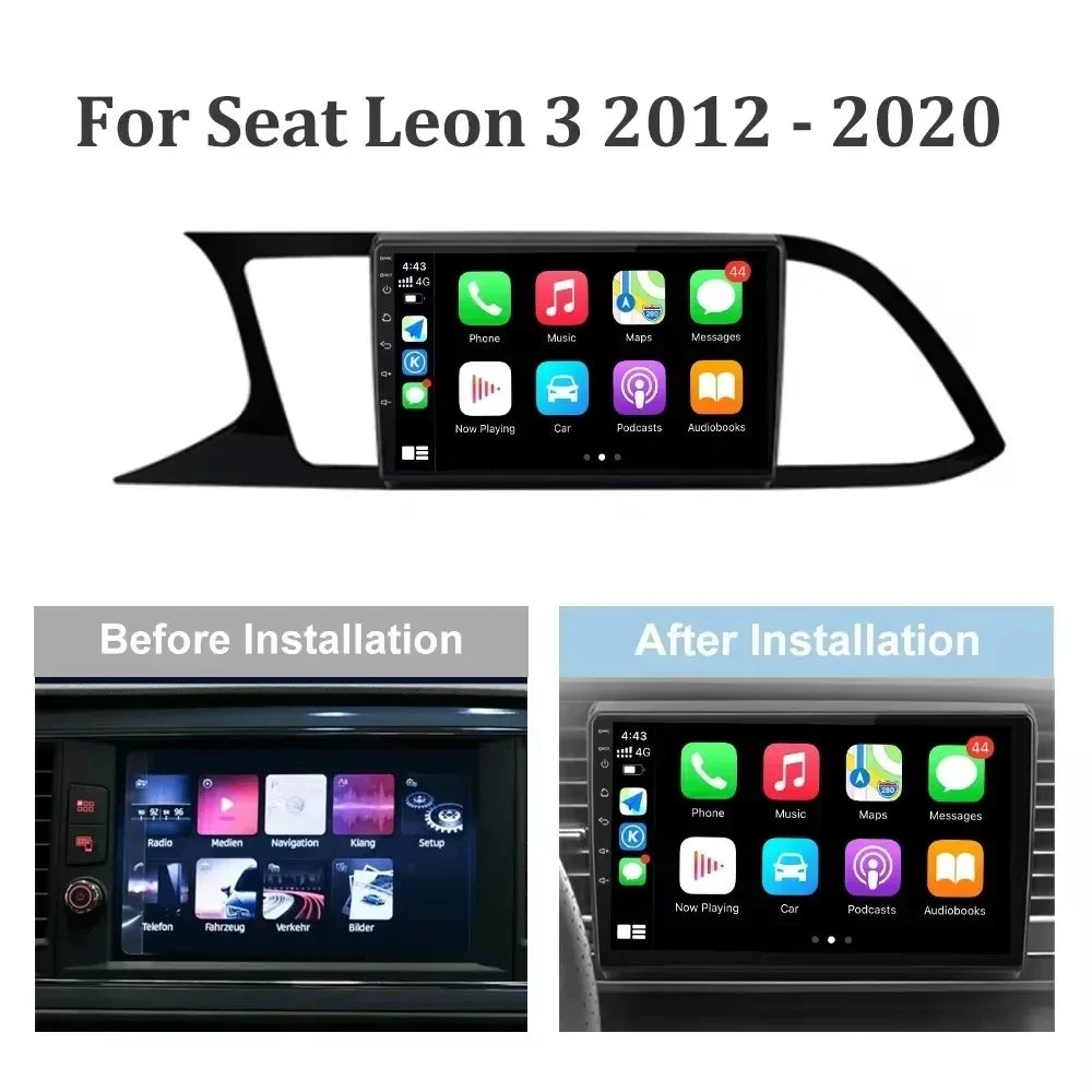 Android Car Stereo for Seat Leon 3 MK3 (2012–2020) — CarPlay, Android Auto, GPS, 4G, 360° Camera Ready