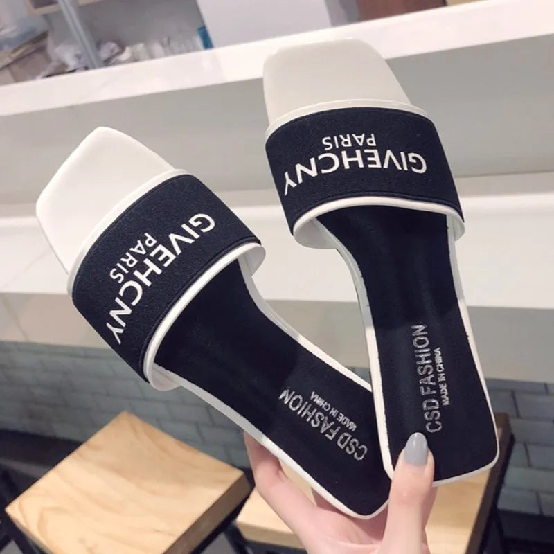 Women's Luxury Platform Slippers – Flat Heel PU Sandals for Summer, Beach & Outdoor (EU 35–42)