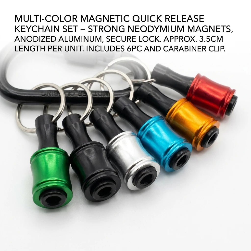 6PC Hex Handle Screwdriver Set Quick-Change Color-Coded Extension Rods Key Chain