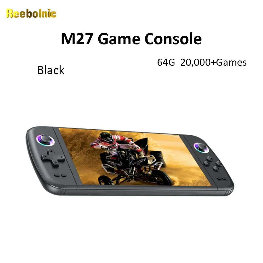 Reebolnic M27 Game Console 7.0 Inch IPS Screen 30+Simulators 30,000+Games Installed Retro Handheld Game Console Portable 4000mAh