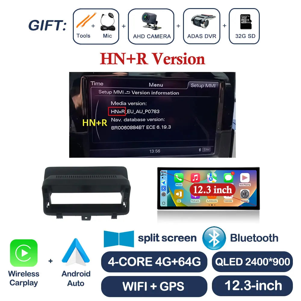 Car Stereo with Apple CarPlay & Android Auto, Compatible with Audi Q3 (2013-2018)