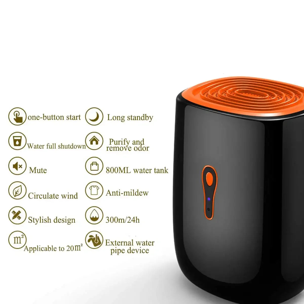 TINSOL New Air Dehumidifier 800ml Portable Dryer Low Noise Purification Anti-mold Cleaning Unit Portable Air Dryer Humidity