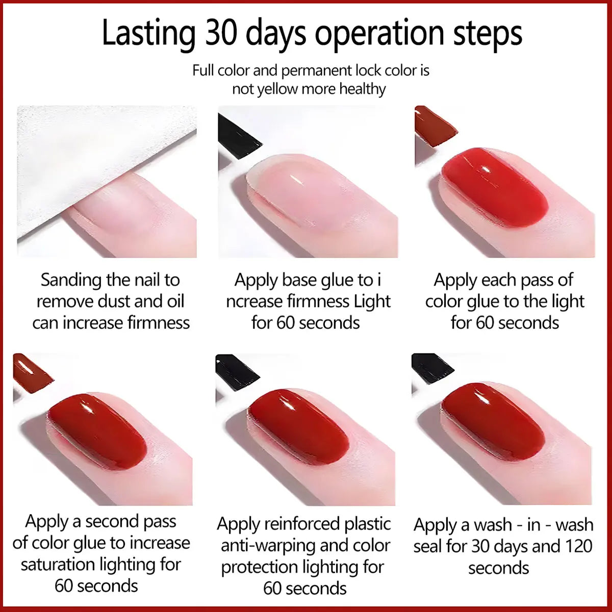 8ml 6-piece gel nail polish set, classic colors, smooth application, shiny effect, no fragrance