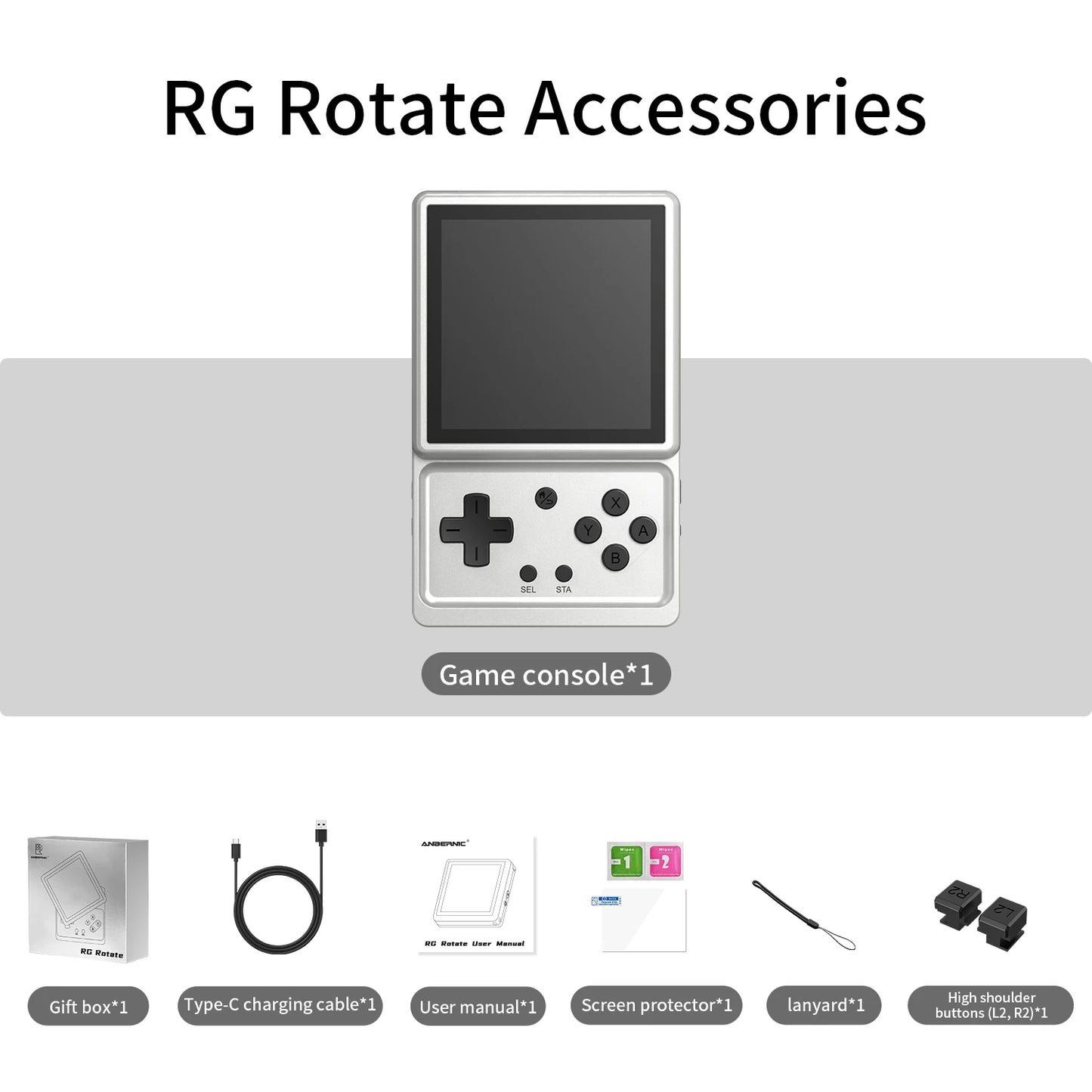 ANBERNIC RG Rotate Retro Handheld Game Console Android 12 T618 IPS Screen Game Emulator 3GB+32GB WiFi Portable Gaming Device