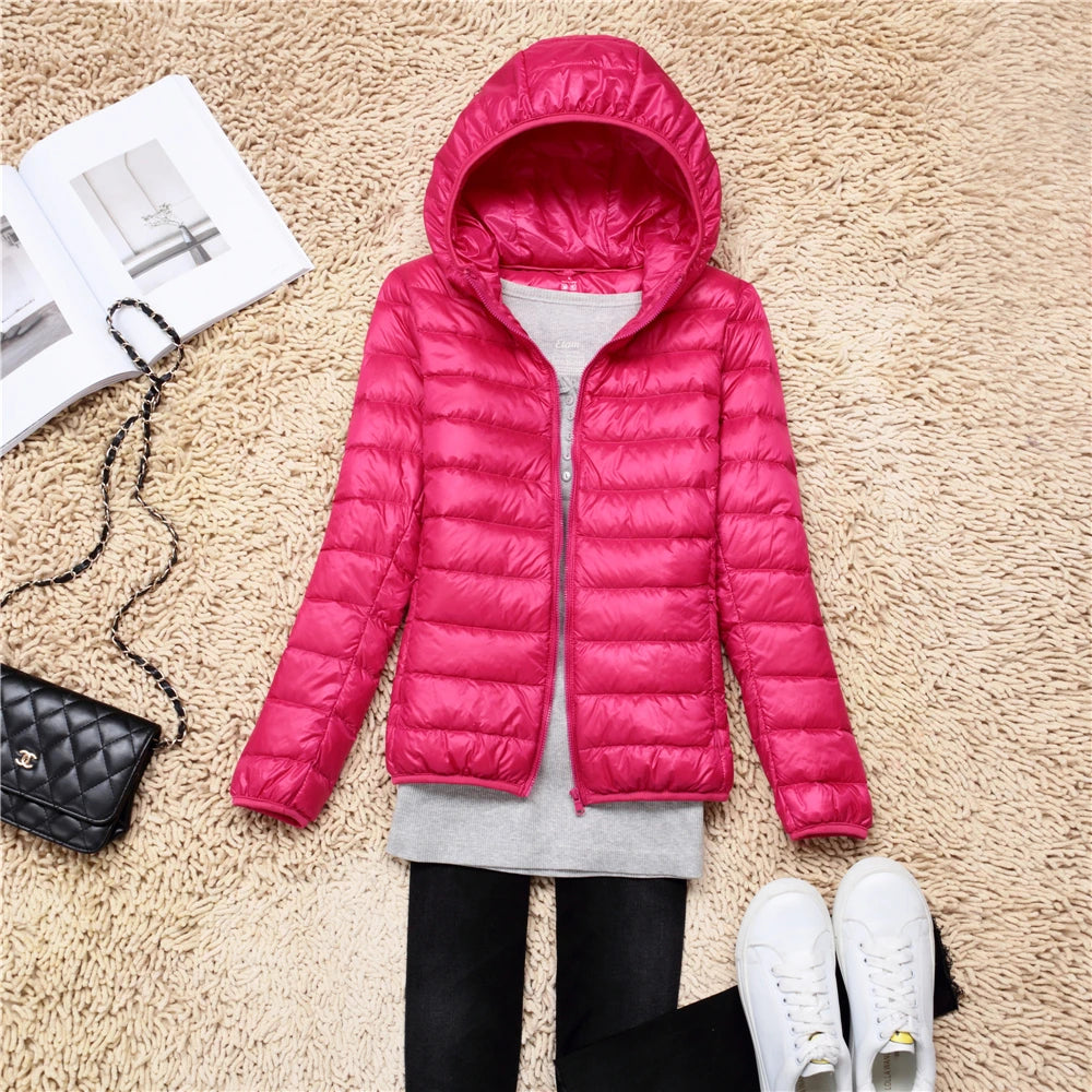 Women's Packable Hooded Puffer Jacket - Plus Size Lightweight Coat - photo 18