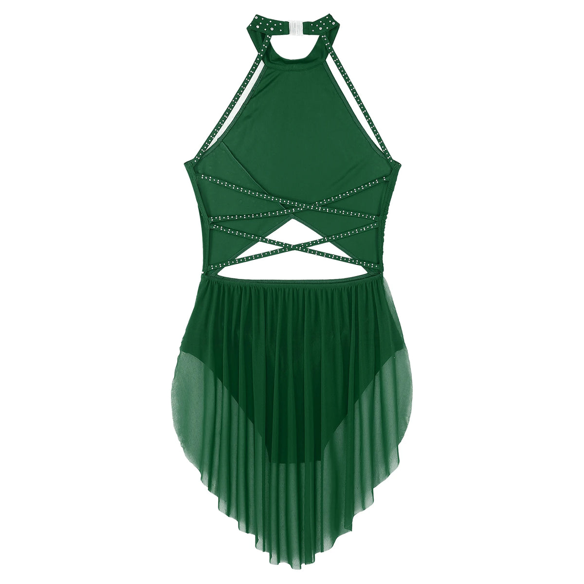 Women's ballet tutu dress with rhinestone mesh