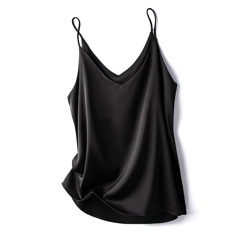 Women's V-Neck Camisole Tank Top — Slim Sleeveless Y2K Crop Top