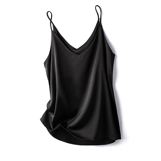 Women's Chiffon V-Neck Camisole Crop Top - Y2K Sleeveless - photo 5