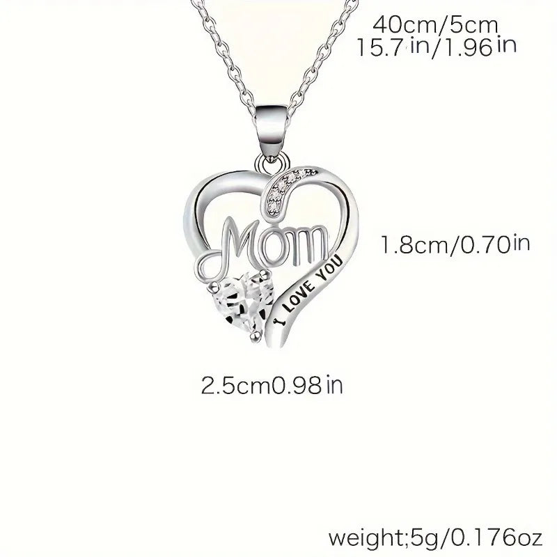 Heart Pendant Necklace for Women – Rhinestone Hollow Design, Mood Tracker, Mother's Day & Best Friend Gift