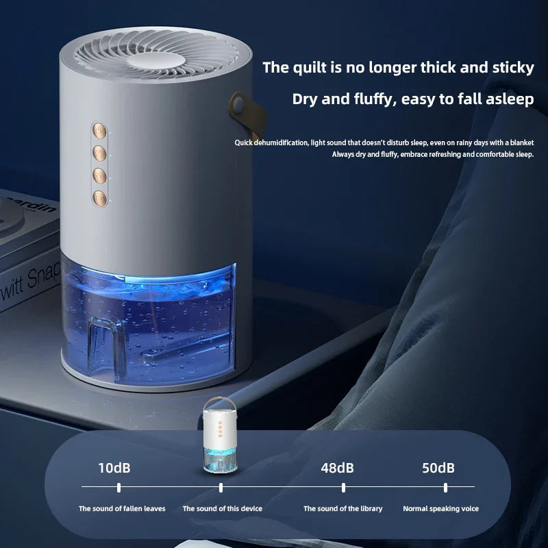 TINSOL 1300ml Smart Negative Ion Dehumidifier, Eliminates Humidity, Mold, and Moisture, Energy-Saving Timer, Air Dryer