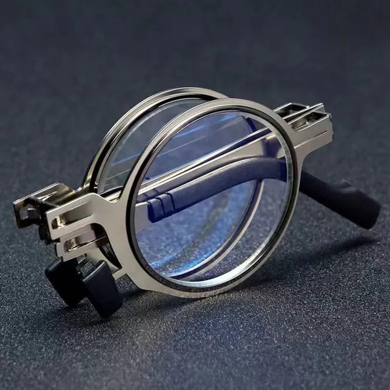 Folding Reading Glasses with Blue Light Filter — Ultra-Light Full Metal Frame