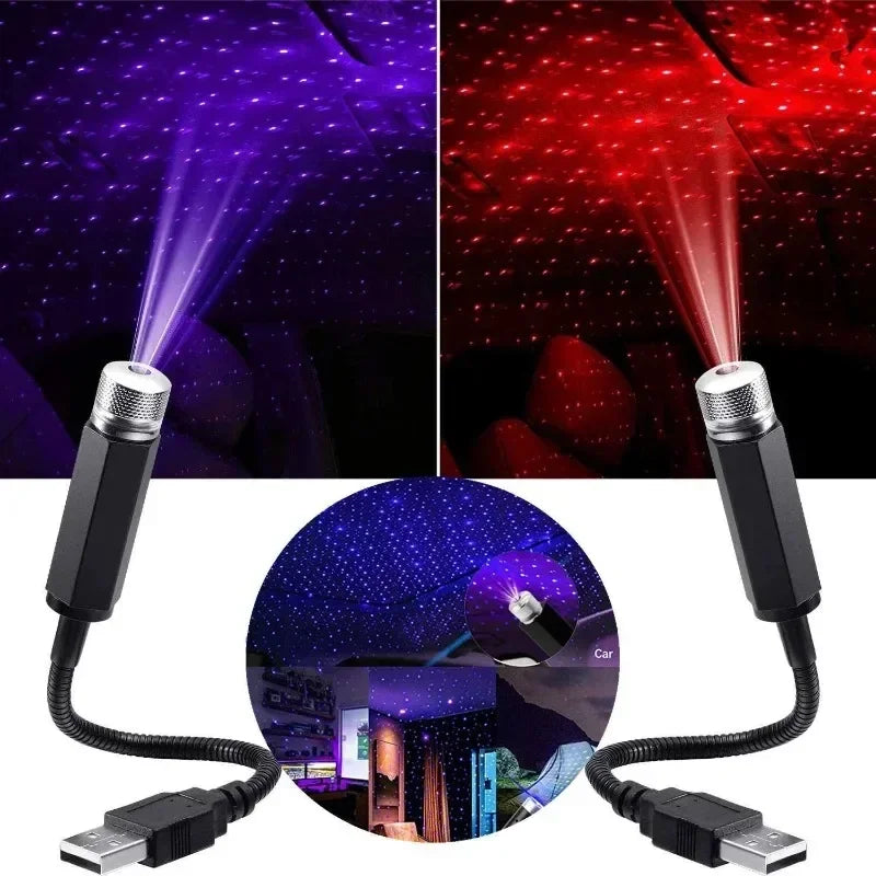 Romantic LED Night Light on The Top of The Car Adjustable USB Decoration Light for Interior Decoration Small Night Light