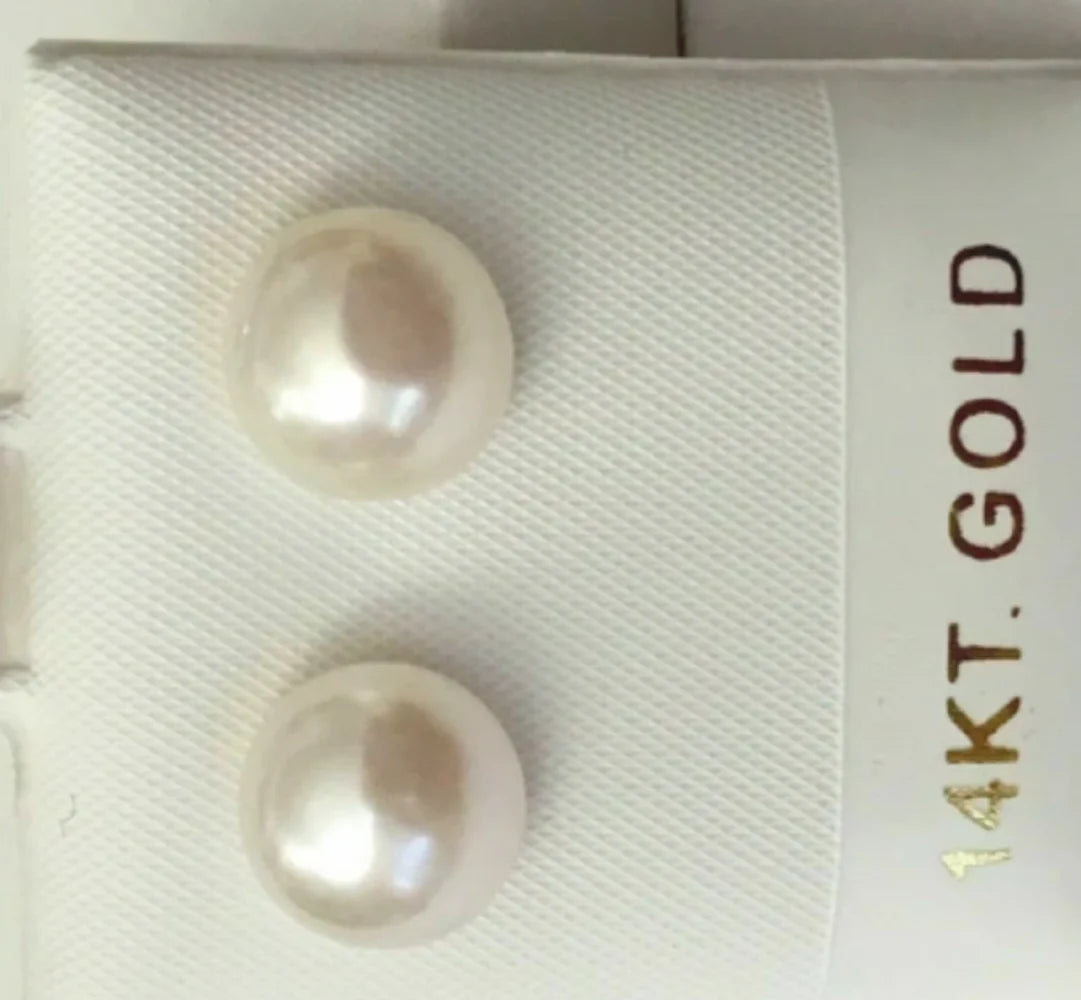14k Gold Best selling item certificate AAA 7-8mm 8-9mm 9-10mm 10-11mm 11-12mm 12-13mm 13-14mm akoya White Pearl Earrings