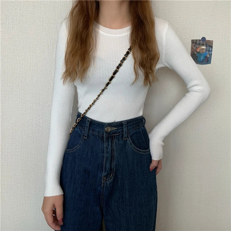 Women's basic knit pullover, crew neck jumper — view 16 of 20