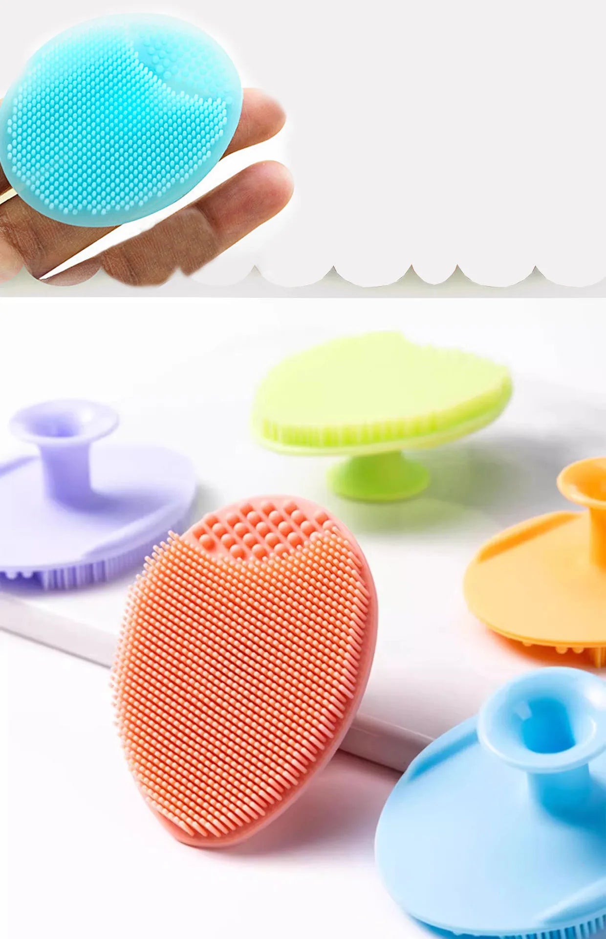 1Pcs Portable Facial Cleansing Brush Deep Cleansing Skin Exfoliating Pore Removing Soft Silicone Brush Face Cleansing Brush