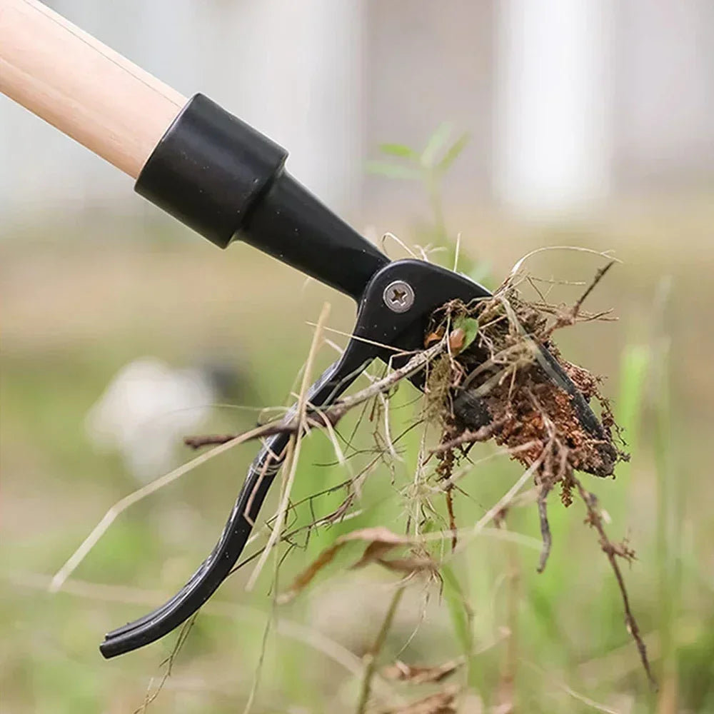 Stand Up Weed Puller Tool, 4 Claw Steel Head Weeding Head, Easily Remove Weeds Without Bending, Root Remover Tool for Lawn Yard