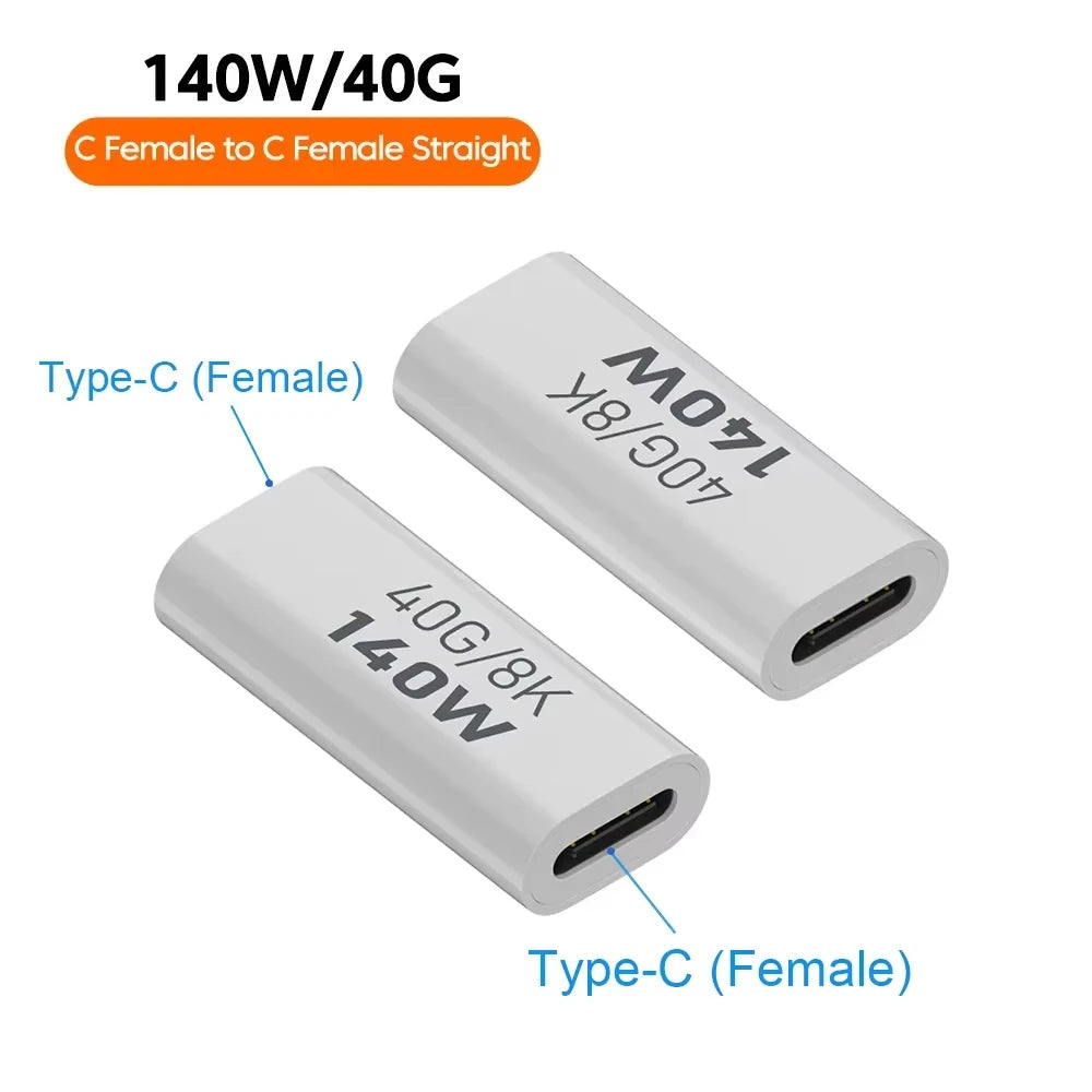 NNBILI 140W 40Gbps OTG Type C Adapter 90 degree USB C to Type C Fast Charging USB3.1 Data Transfer Adapter For iPhone 15 Macbook