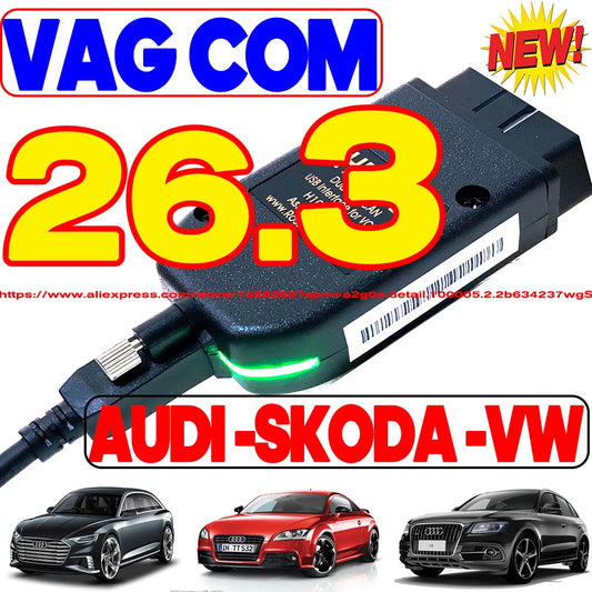 2026 Newest Unlimited VINs VCDS Auto com Diagnostic Coding VAG COM VAG HEX V2 Hardware Interface FOR VW AUDI Skoda Seat Real V2