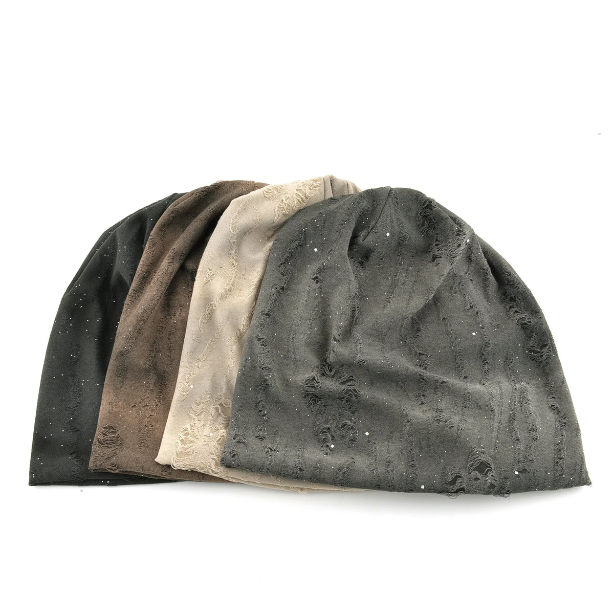 Women's Slouchy Knit Beanie with Sequins - Open Knit Street Hat - photo 6