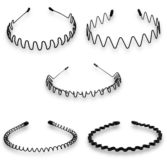Unisex Elastic Metal Headband – Non-Slip Wavy Spring Hair Hoop for Men & Women | Fashion Hair Accessory