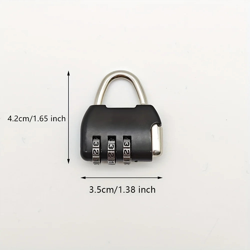 A 3-digit color zinc alloy backpack lock, which can protect your belongings. Suitable for gyms and locker rooms without key