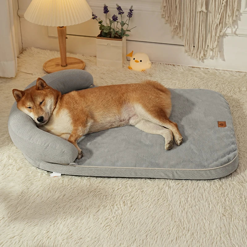 Bolster Dog Sofa Bed with Pillow - Non-Slip Base, Medium & Large – photo 6