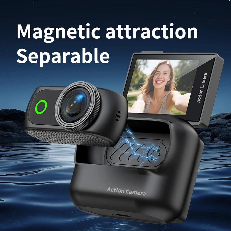 ANSVICAM 4K POV Camera — Magnetic Anti-Shake Vlog Cam with Case