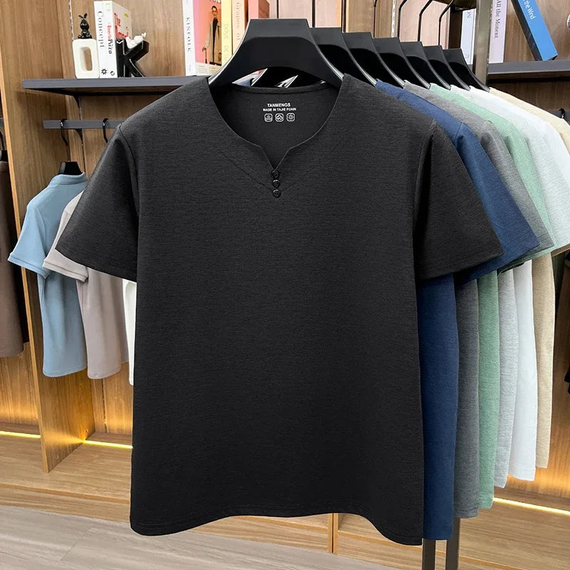 Men's Classic Henley Tee - Button Detail, Casual to Semi-Formal