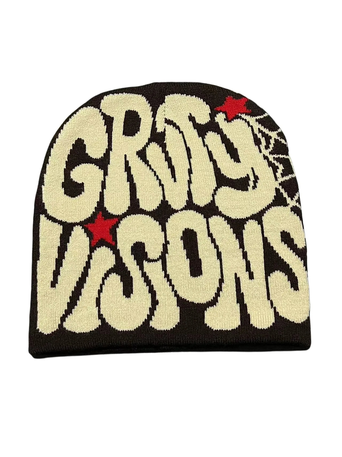 Graphic Knit Beanie, Unisex Y2K Winter Hat