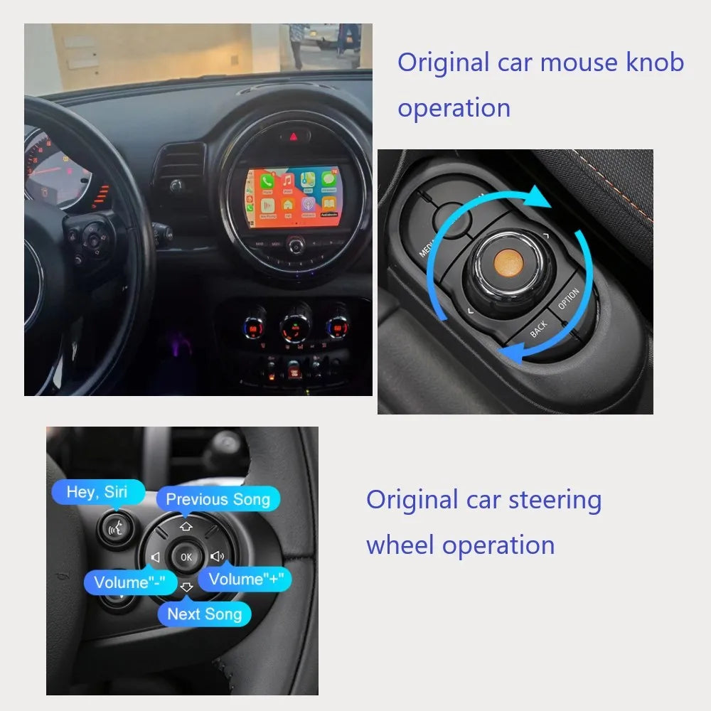 Wireless CarPlay Android Auto Interface for BMW Mini R55 R56 R57 R58 R60 R61 F54 F55 F56 Clubman Countryman Hardtop Cooper