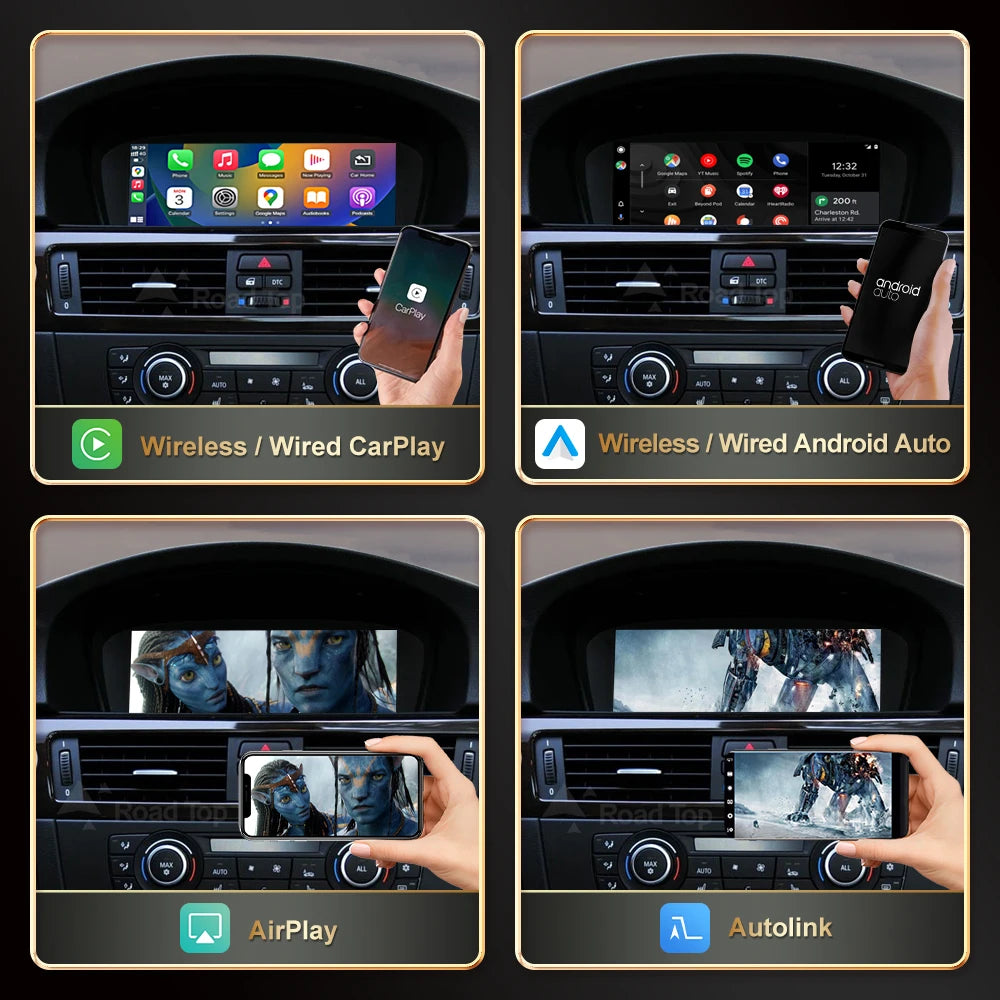 8.8'' Wireless RoadTop CarPlay Android Auto For BMW Series 3 5 E90 E91 E92 E93 E60 E61 CCC CIC System Multimedia Display Screen