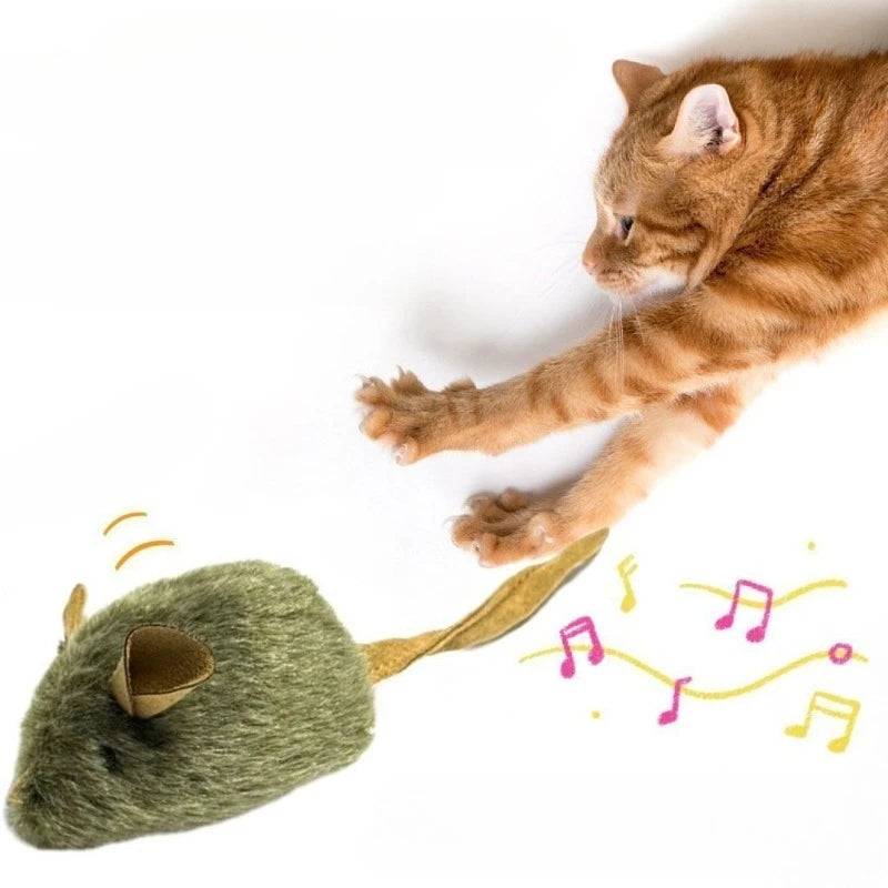 Squeaky Mouse Smart Induction Sound Plush Small Mouse Self-entertainment Distraction Cat Teaser Pet Toy Sale Cat Toy Simulation